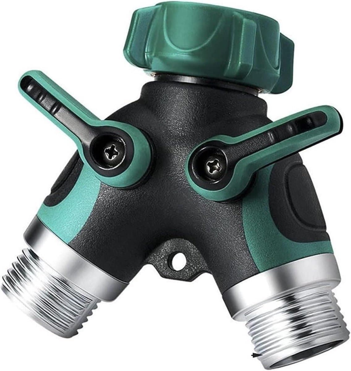 Slimme Sproeiercontroller - Water Timer - Automatische Tuinirrigatie - Zonne-energie WIFI - 2 Weg Klep - Zwart