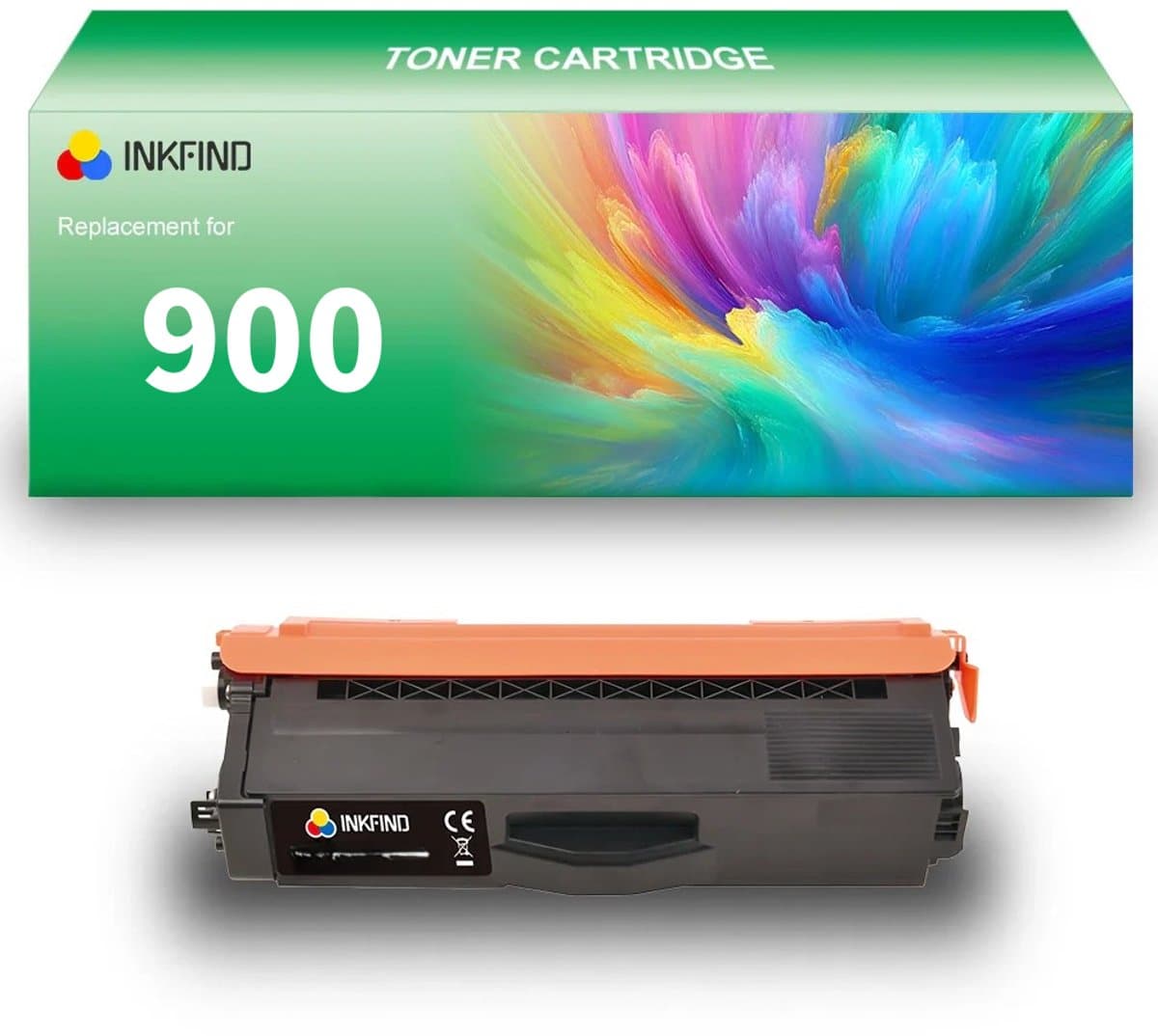 INKFIND TN900 Zwart tonercartridge compatibel met Brother TN-900 TN900 Zwart geschikt voor Brother MFC-L9550CDWT,L9200CDWT,L9300CDW - 1-pack Zwart
