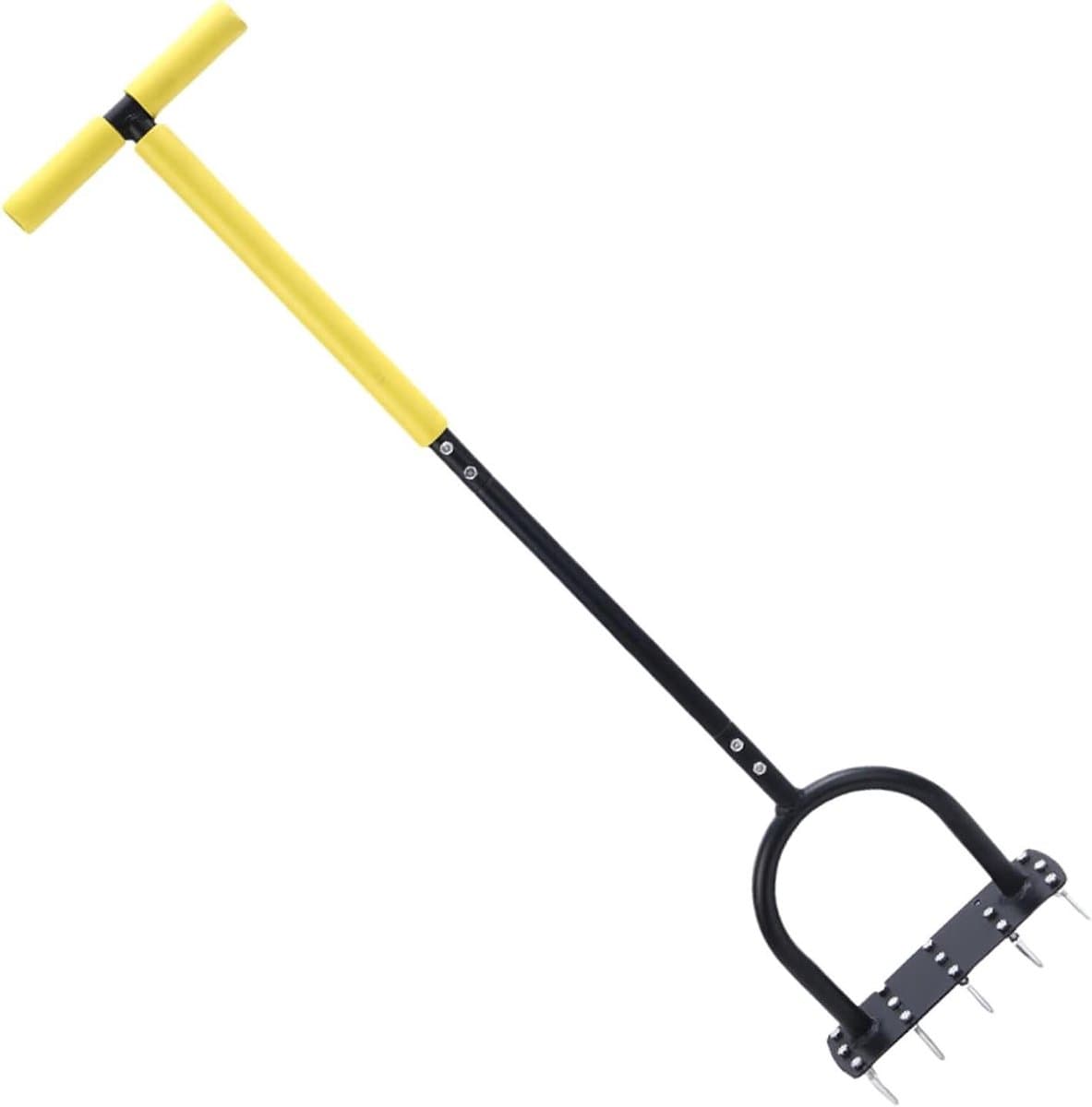 Gazonbeluchter Tuin - Grondbewerker Cultivator - Gazon Onderhoud - Ergonomisch T-handvat Voetplateau - 100 cm Lengte - Zwart