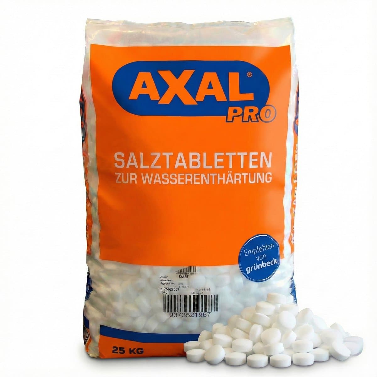 Axal Pro - regenererend zout in tabletvorm - 25 kg - voor waterontharding.