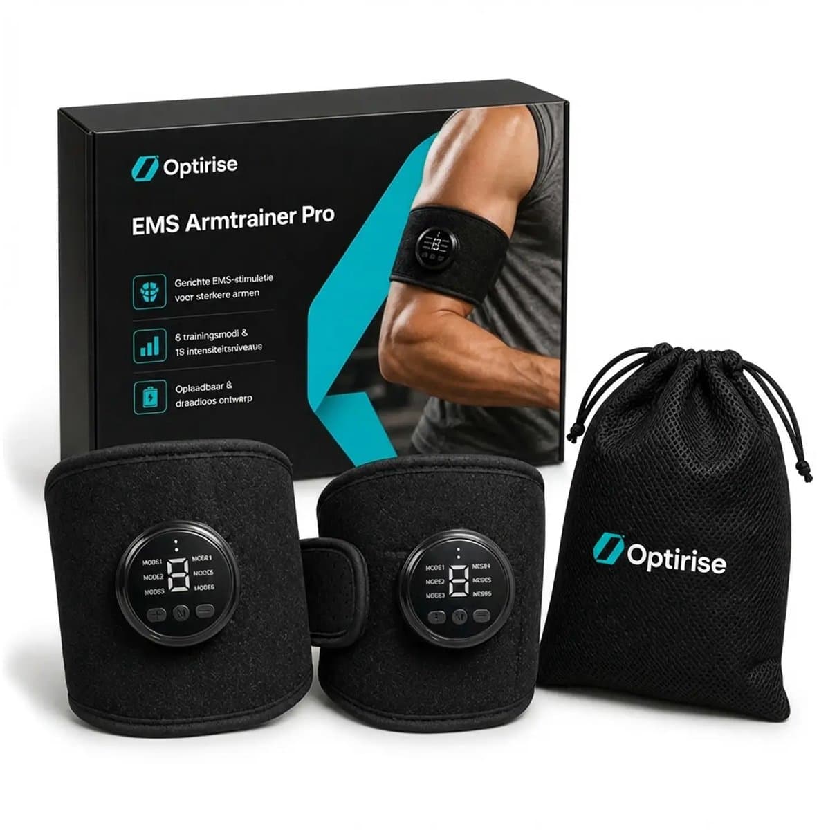 Optirise EMS - Arm Trainer - Voor Bicep&Tricep - EMS Trainers - Onderarm Trainer - Grip Trainer - Handtrainer - Armtrainer - Spier Massage Apparaat - Tens - Spierstimulator - Afvallen - Fatburner -USB Oplaadbaar