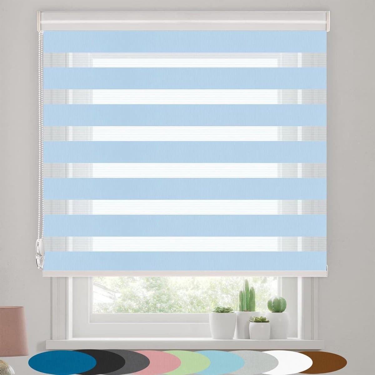 Verduisteringsgordijnen Rolgordijn - Zebra Gordijn Dag Nacht - Privacy en Zonwering - Dubbele Stof Lagen - 40 x 170 cm