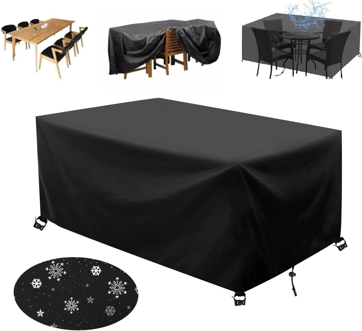 Garden Furniture Cover Waterproof 115 x 105 x 90 cm / L x W x H Windproof Anti UV Garden Table Cover for Garden Table, Lounge, Furniture, Patio Chair and Table Set, Square/Rectangle