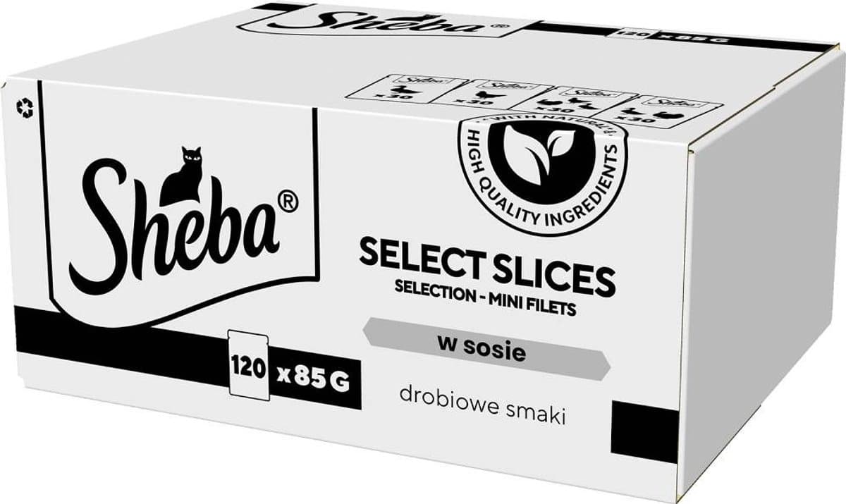 Sheba Select Slices Serie - Katten Natvoer - Drie Smaakvarianten - 120x85g