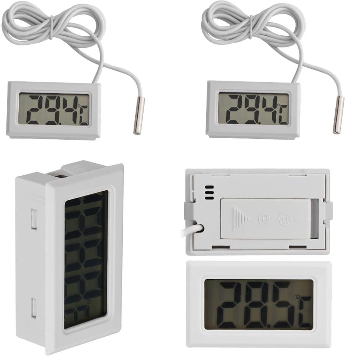Dailygoods- Digitale Thermometer Lange Sonde - LCD-Display - Temperatuurmeter - Nauwkeurig - Voor Koelkast/Aquarium - 95 cm Sensor