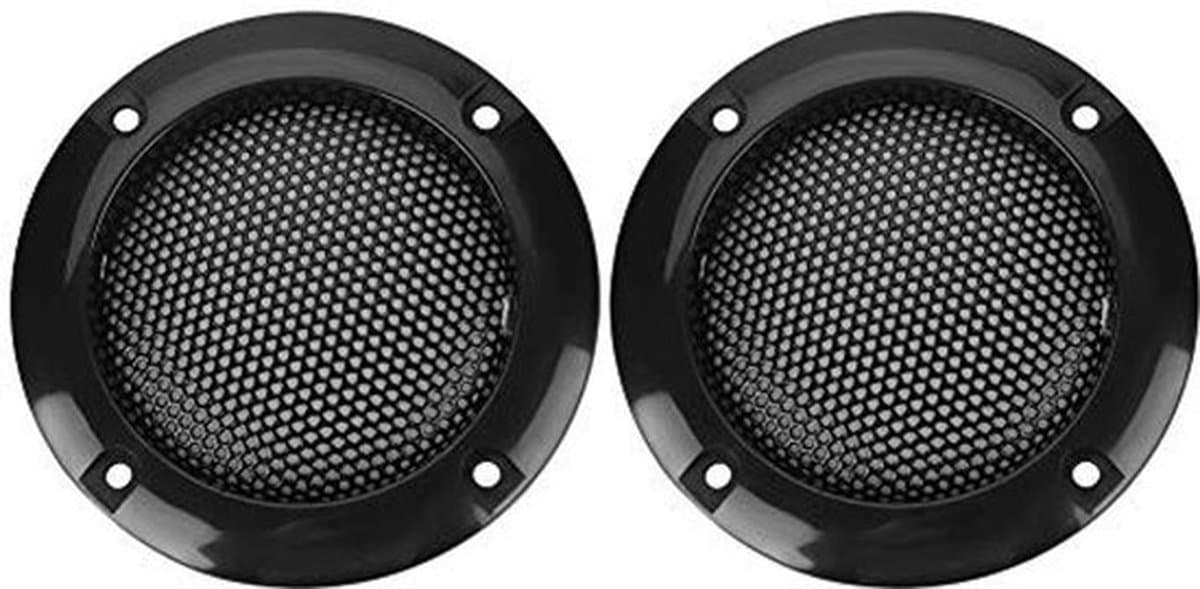- Luidsprekerclaxon afdekking - Beschermingsrooster - Zwart - Luidspreker decoratie - Metaal staal mesh ring - Geschikt voor auto luidsprek...