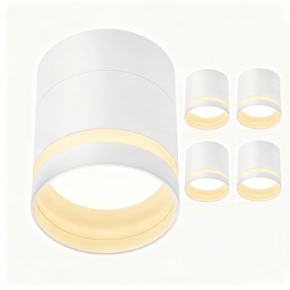 NETTLIFE - Witte Ronde LED Opbouwspot Set Van 4 Stuks - GX53 Vlakke Plafondspot - Warmwit 3000K Acryl Verlichting - Inbouw Plafondlamp - Voor Gang Woonkamer Slaapkamer