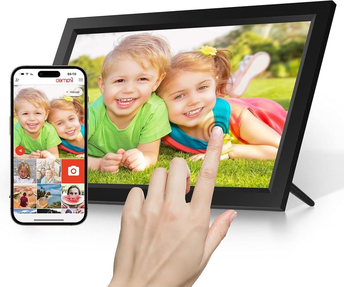 Digitale Fotolijst - WiFi Scherm - Foto's Delen - HD Touchscreen - 156 inch - Zwart