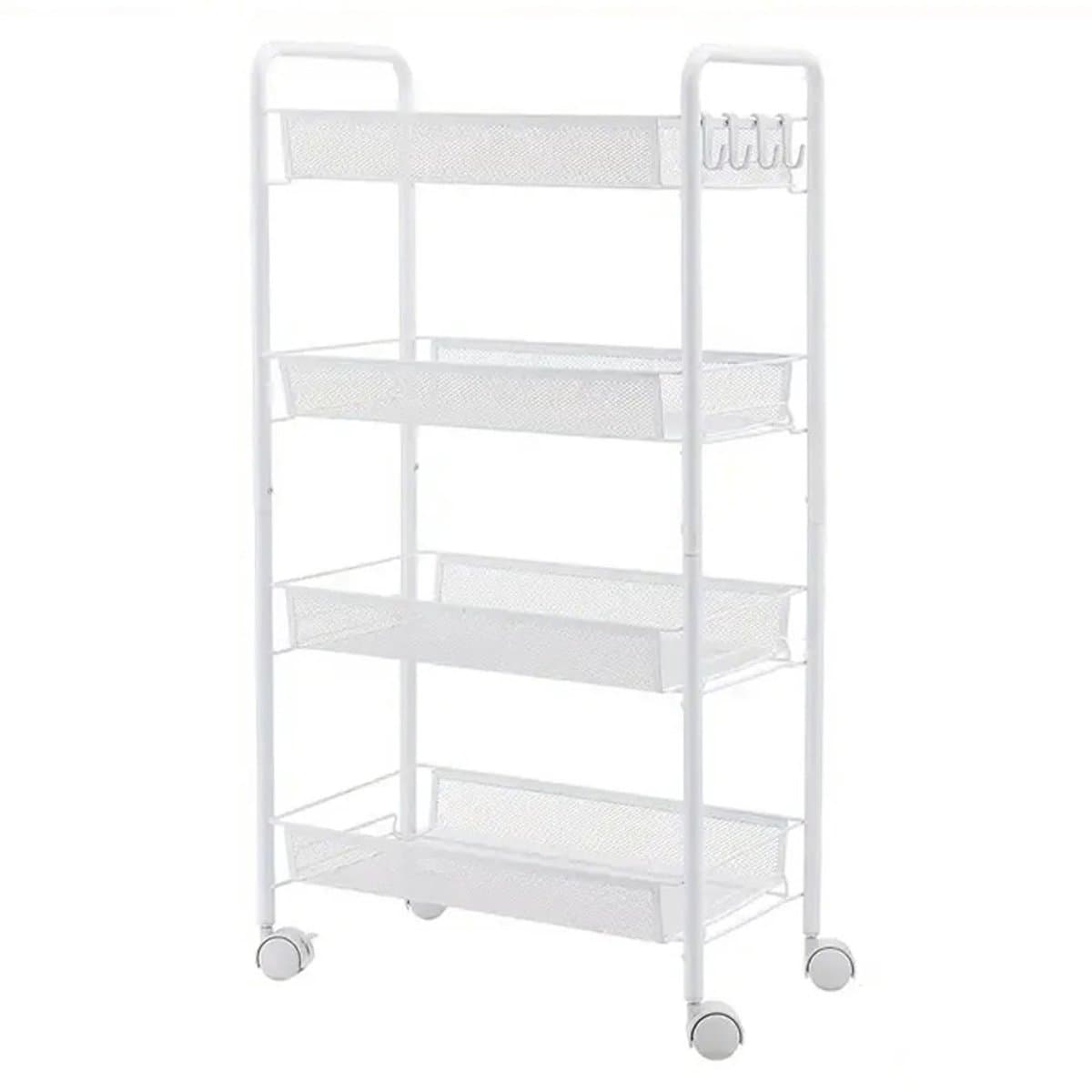 Dailygoods Tier opbergwagen, rolwagen, mesh opbergwagen, mobiele opbergrekken, slaapkamer keuken badkamer woonkamer