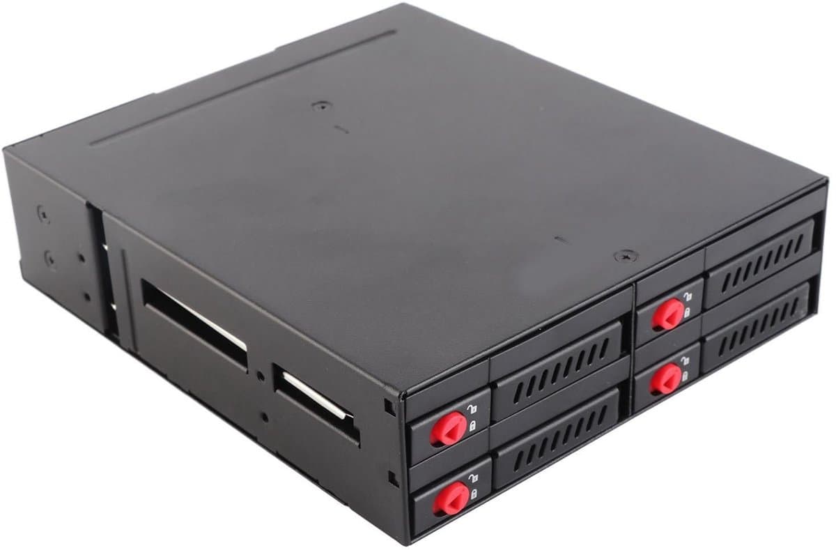 Store_8 - 4 Bay HDD SSD Kooi - Hot Swap - Roestvrijstaal - Externe 5,25 Inch Bay - 2,5 Inch Compatibel - 3 TB Opslagcapaciteit