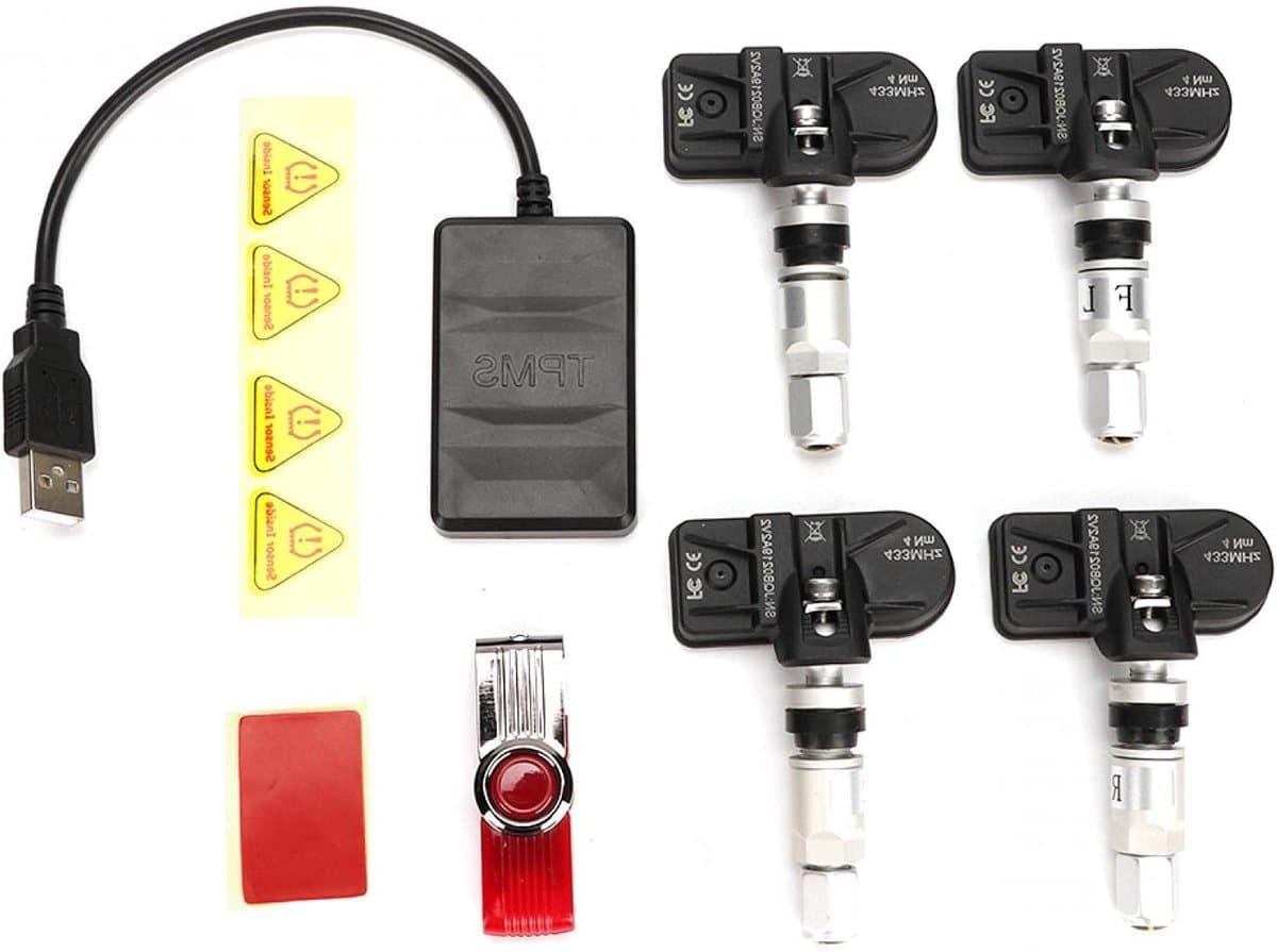 Banden Druk Systeem - TPMS Sensor - Veilig Rijden - Real-time Monitoring - 4 Banden - Zwart