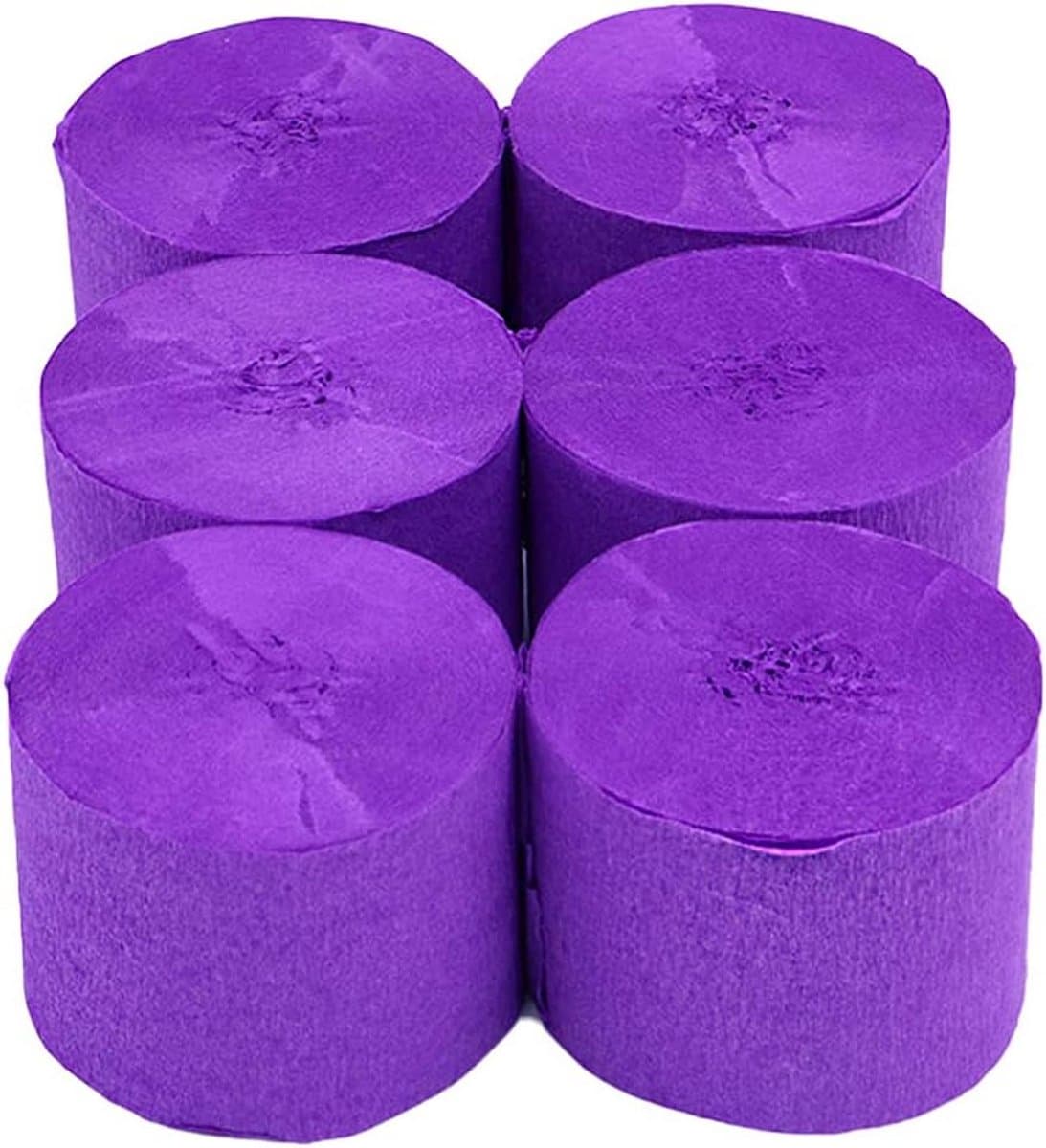 Crêpepapier Rollen - Feestdecoratie - Feestversiering - Ruim Lengte - 6 Rollen - Paars