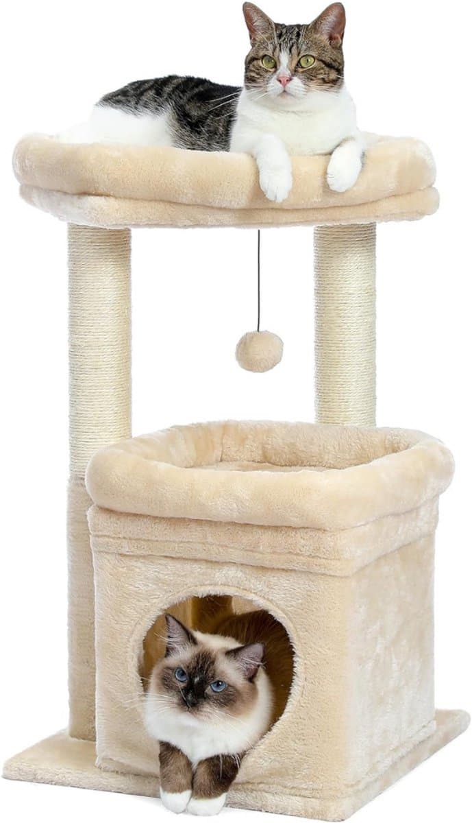 YOR® Krabton - Krabpaal - Krabton voor Katten- Beige - 40cm x 40cm x 70 cm; 5,27 kg