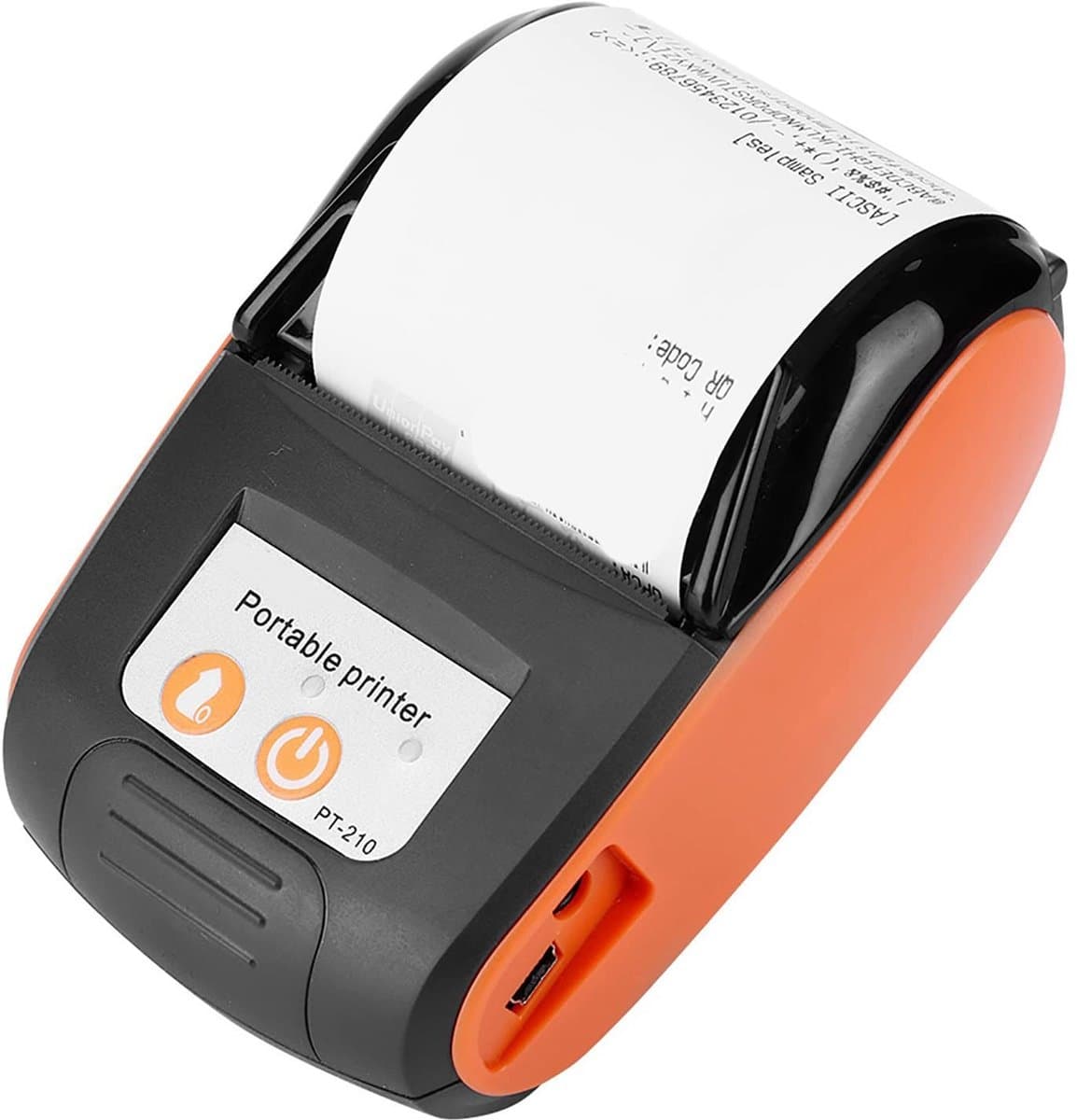 Dailygoody - Draagbare Thermische Bonprinter - Bluetooth Printer - Compact en Draadloos - Oranje - Labels en Bonnen - Geschikt voor Android