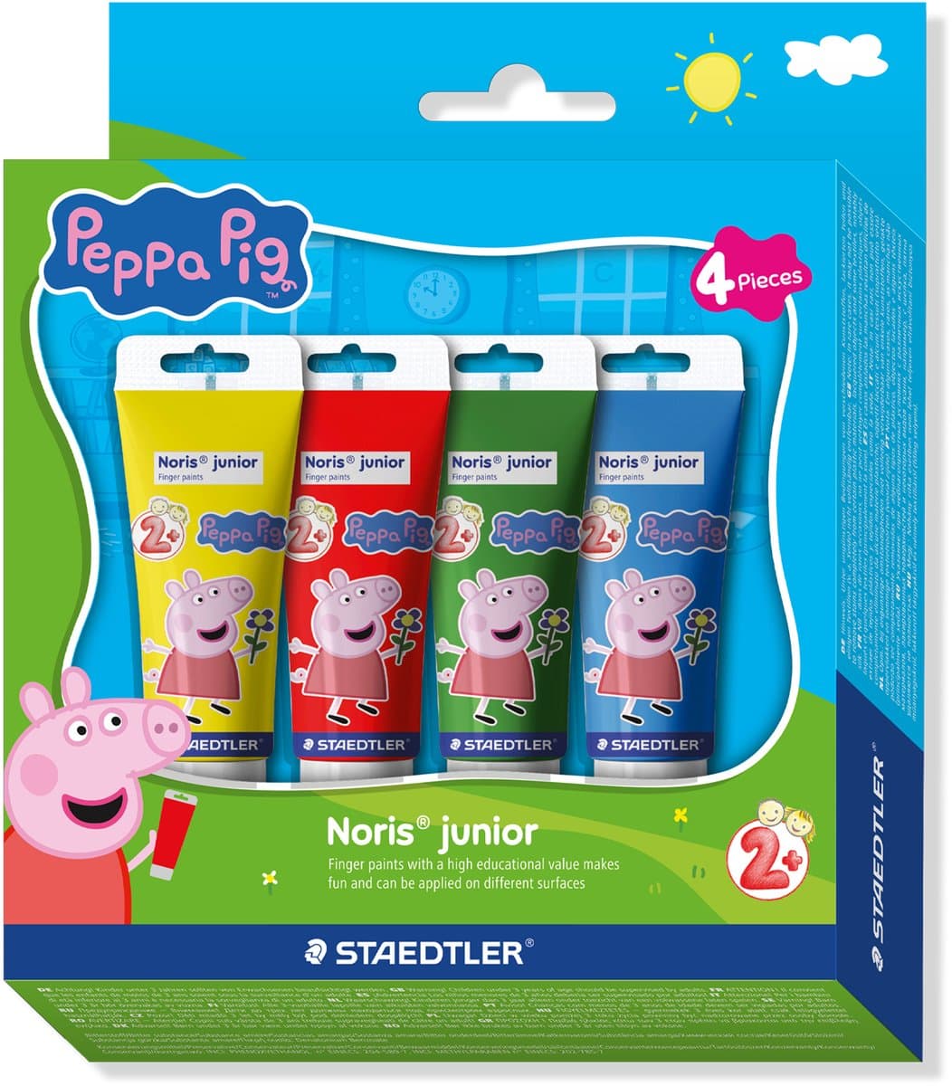 STAEDTLER Peppa Pig x Noris junior vingerverf - set 4 tubes