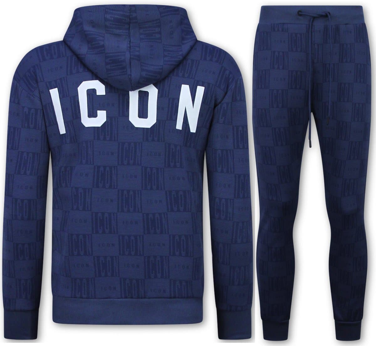 Trainingspak Heren ICON - Tracksuit Heren Twinset - Joggingpak Heren Volwassenen -5837- Blauw