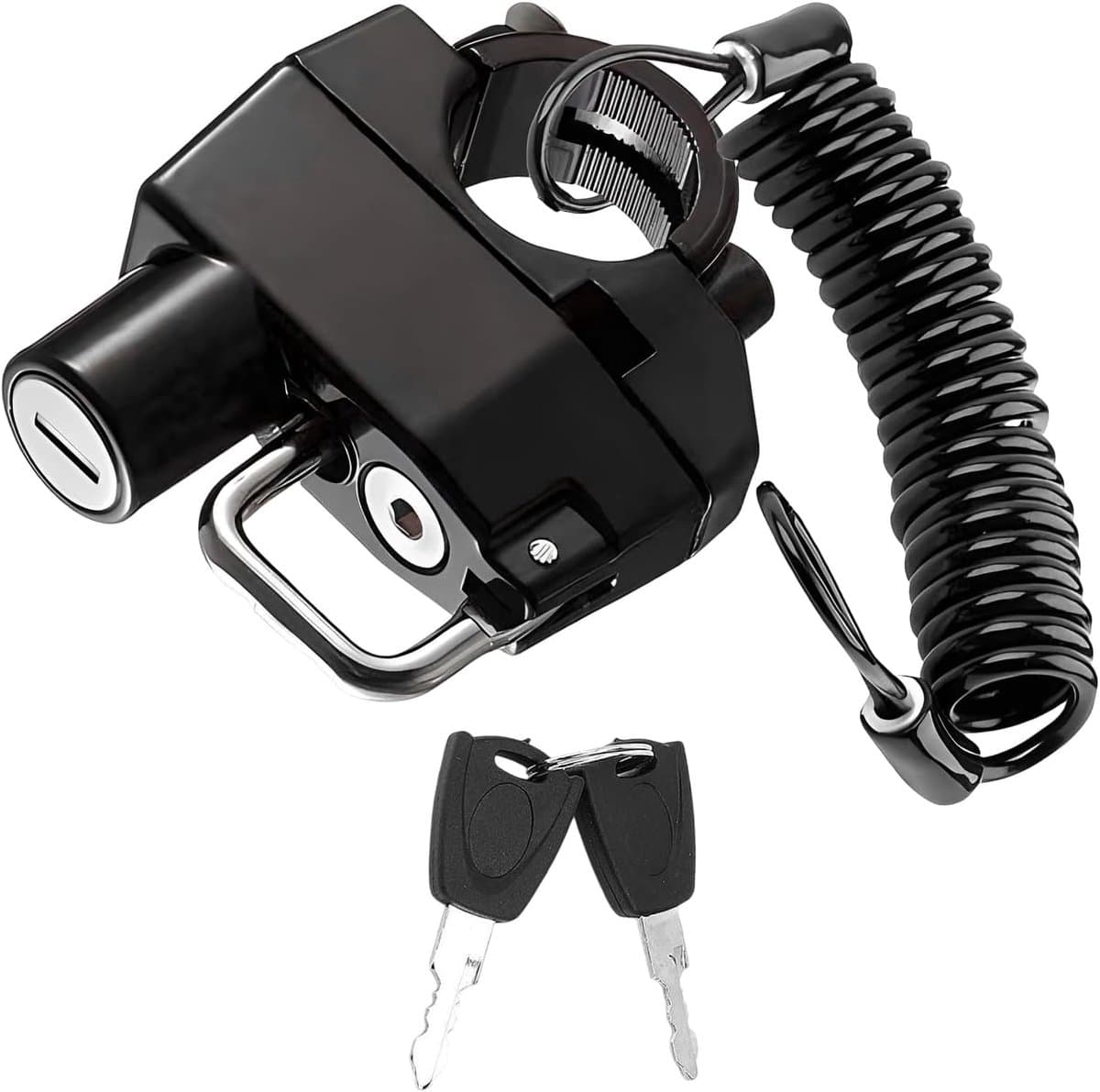 Helmslot - Inclusief herinneringskoord - Motorhelmslot的- Slot voor Helm - Helmslot Motor - Inclusief accessoires - Slot voor Fietshelm - Anti diefstal - Universeel - veiligheidsslot van aluminiumlegering voor motorfiets- zwart