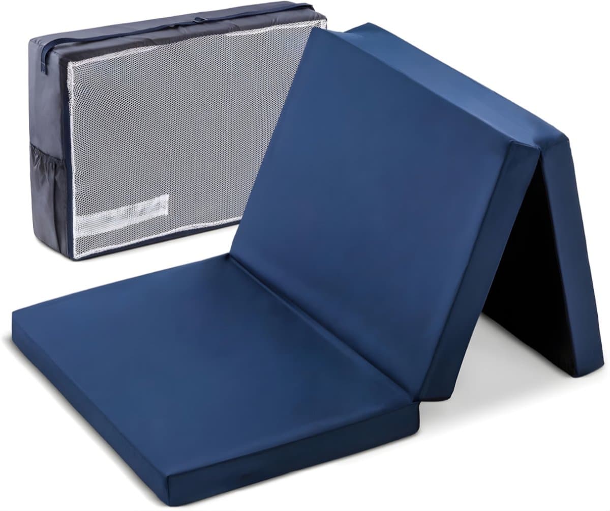 AHD® Vouwmatras - Logeerbed - Opvouwbaar Matras - Vouwbed - Logeermatras - Blauw - ‎120cm x 6cm x 60cm