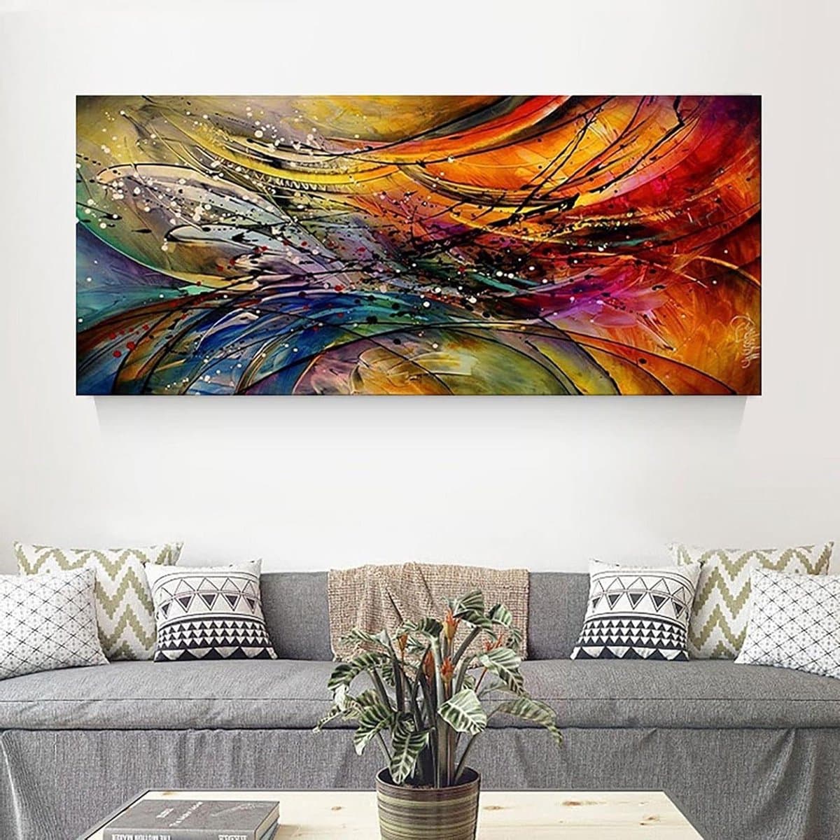 Diamant Schilderen - Mozaïek Kunst - Woondecoratie - Groot formaat HD canvas - 80x40 cm - Multicoloured