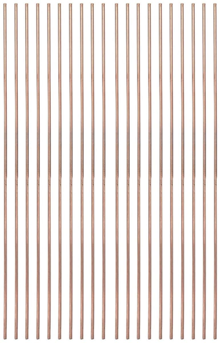 Dailygoods- Lasstaaf 20 Stuks - Fosfor Koper - 2,5 mm Diameter - 25 cm Lengte - Geschikt voor Airconditioning/Koelkasten - Duurzaam Materiaal - Lasdraad