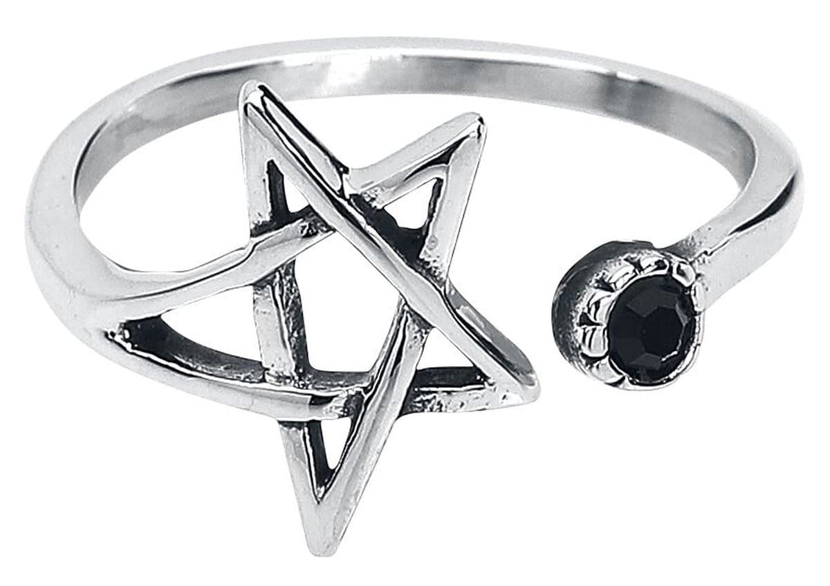 etNox Pentagramm Dames Ring - zilverkleurig - L