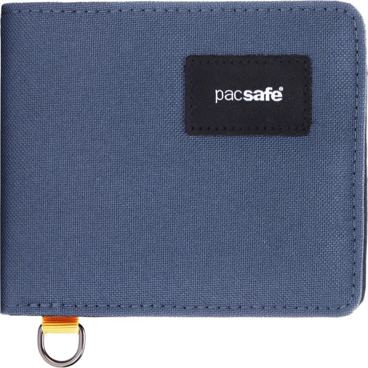 Pacsafe Bifold Portemonnee - 9 x 10.5 x 1 cm - Pasjeshouder - RFID-blokkerend - Beveiligde Portemonnee - Anti-diefstal Pasjeshouder - Gerecycled Polyester - Blauw