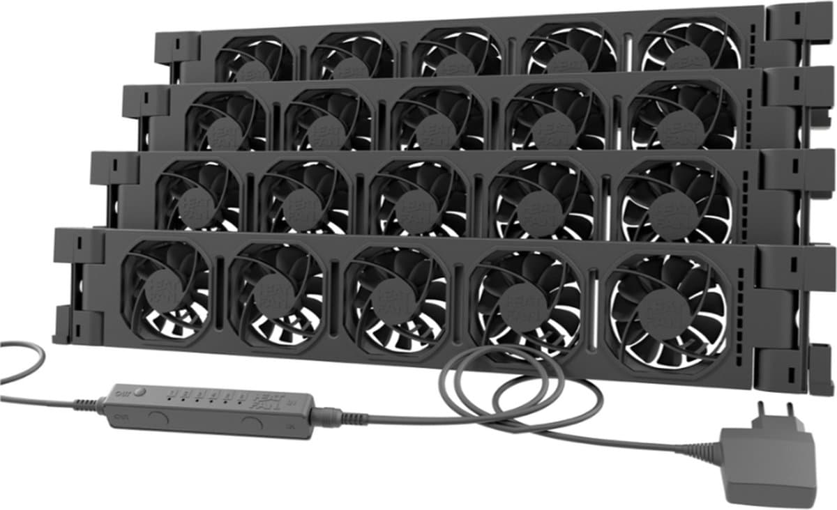 Heatfan 5 - Radiatorventilator Quattro - Zwart + Smart Sensor