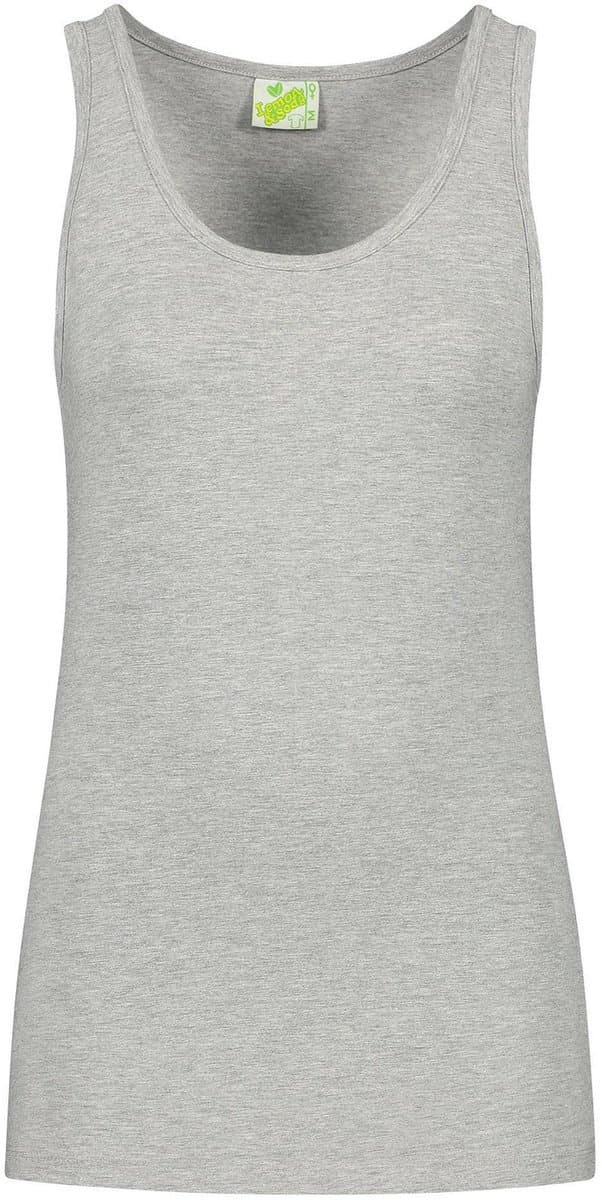 Lemon & Soda Sport singlet voor dames - lichtgrijs - mouwloos shirtje - katoen/elastaan - ademend L