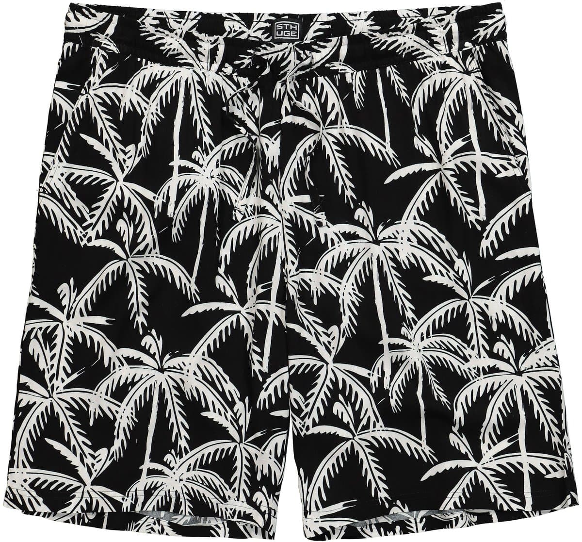 STHUGE - Heren - Bermuda elastische tailleband tropische all-overprint - Zwart - Maat 7XL