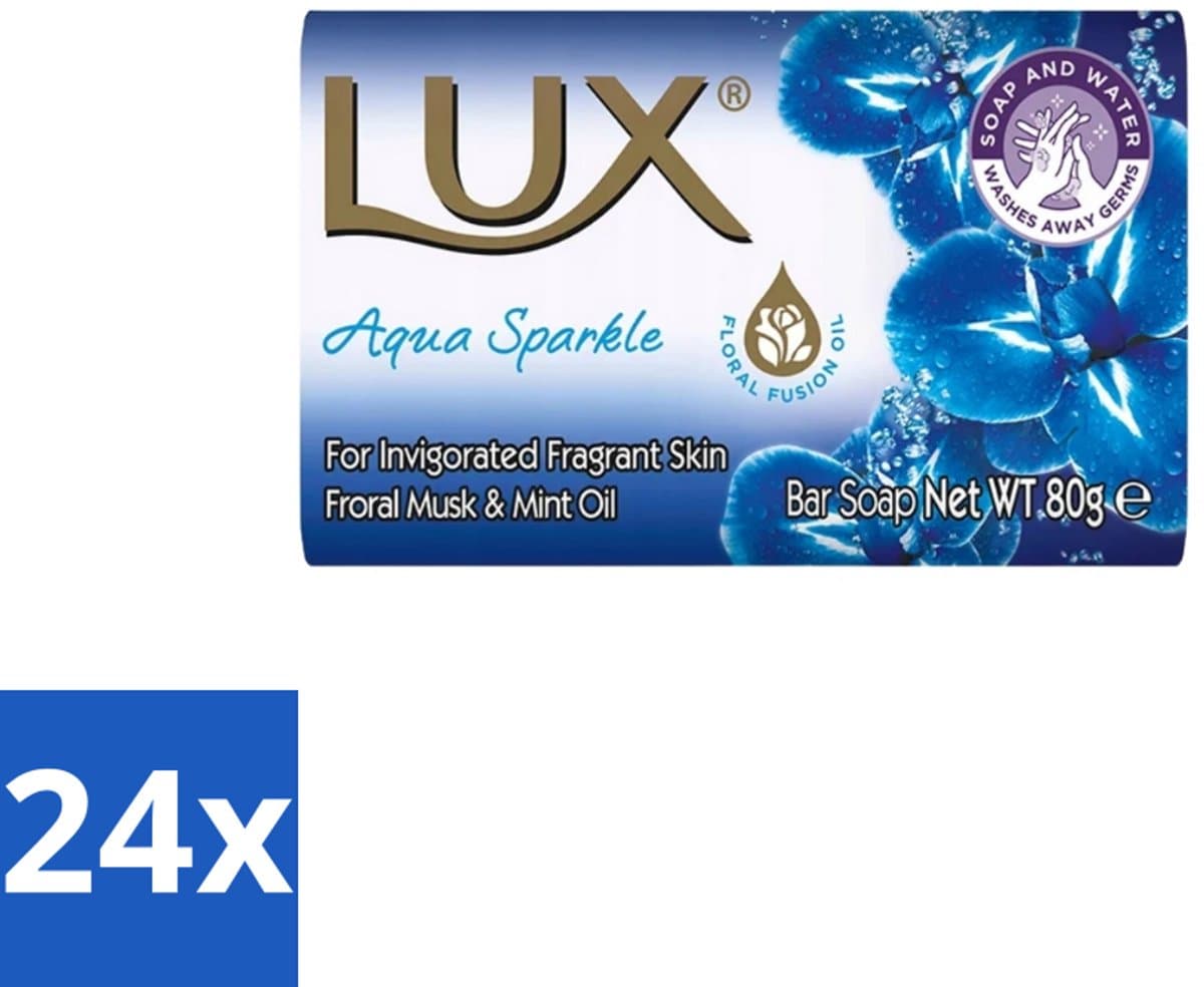 Lux – Bar Soap – Aqua Sparkle – 80 g - Voordeelverpakking - 24 stuks