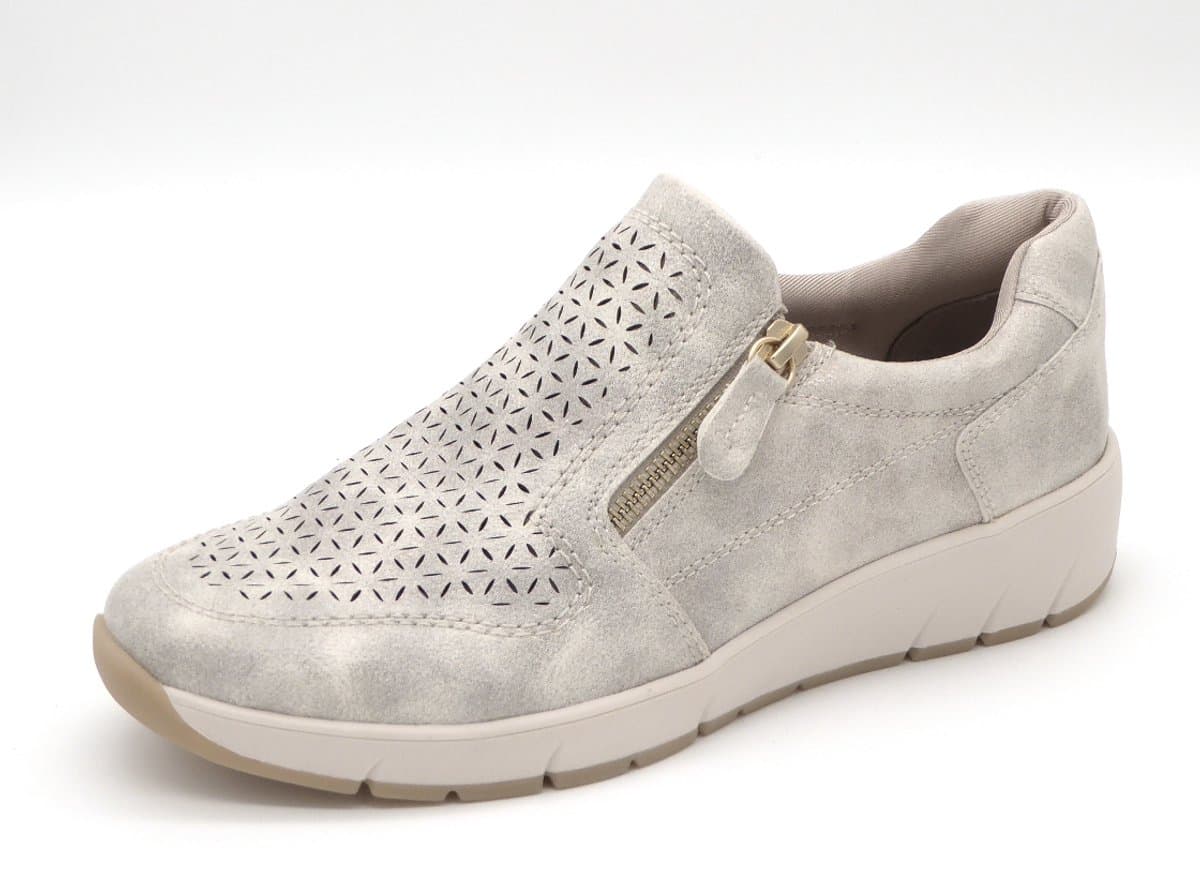 Jana Dames Instapper - 24765-499 Beige Metallic - Wijdte H - Maat 40