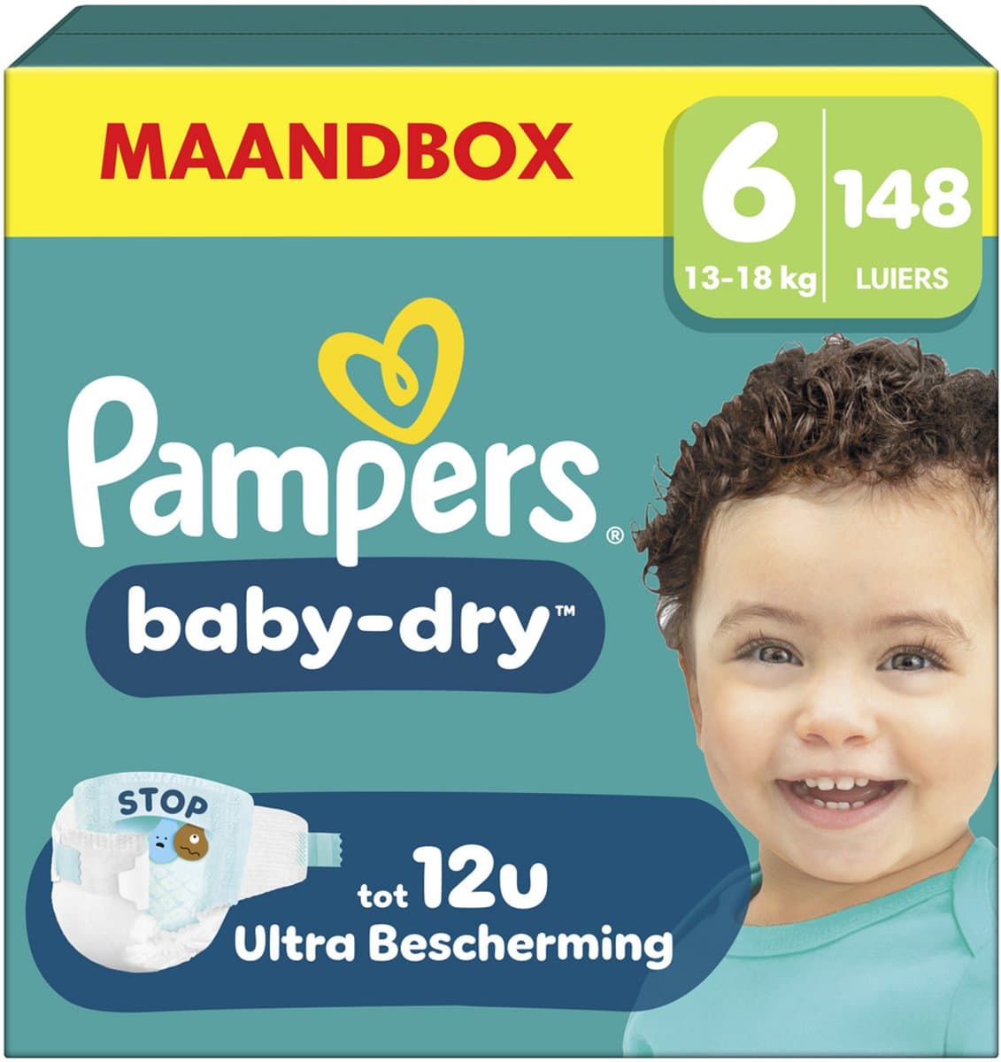 Pampers Baby-Dry Luiers Maat 6– Maandbox 148 Luiers