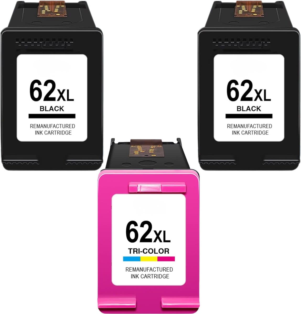 Huismerk 62XL Inktcartridges Voordeelbundel - 3 Stuks - Geschikt voor HP Envy 5640, 5540, 7640 & OfficeJet 5740, 200 Mobile - (2x Zwart + 1x Kleur) - Hoge Capaciteit