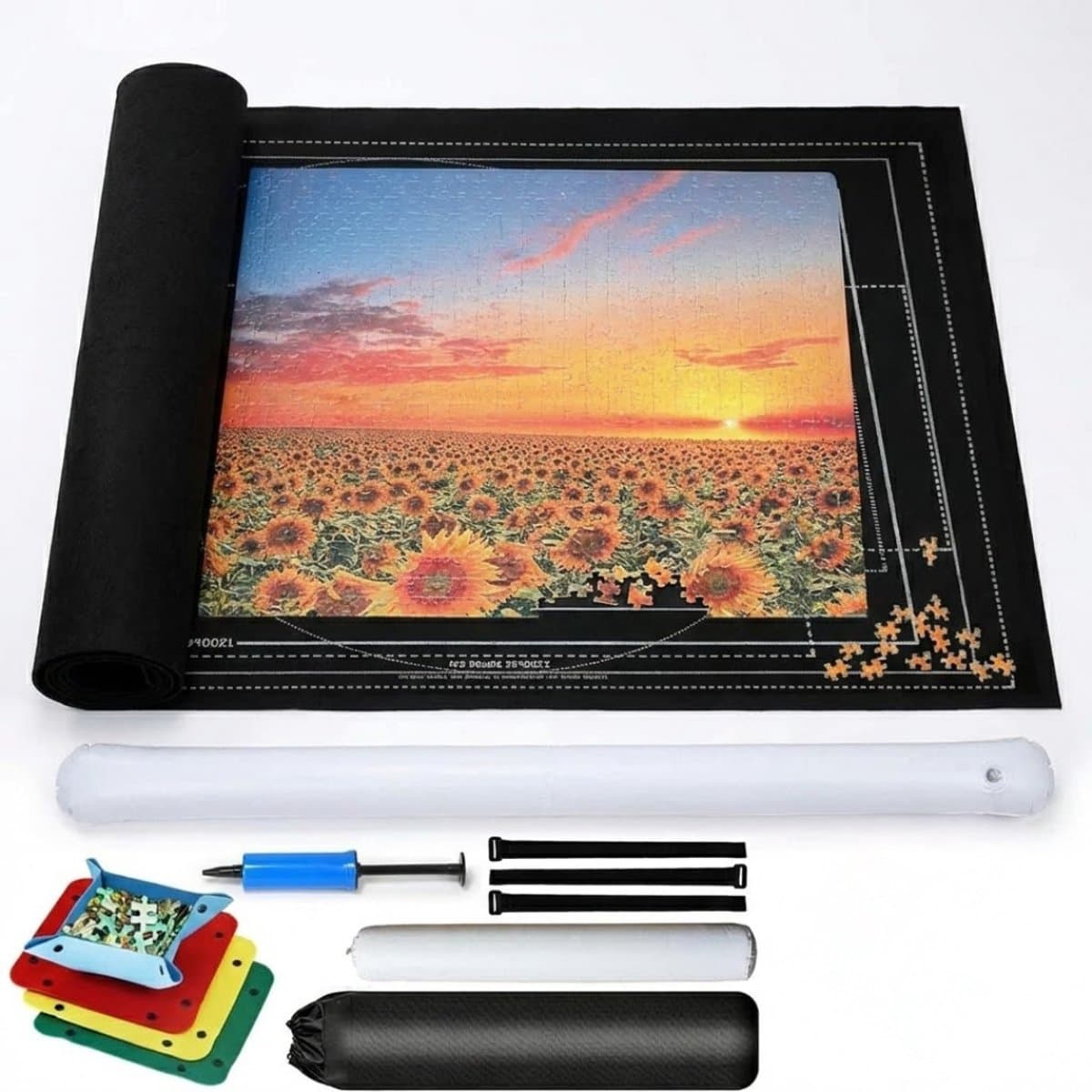NBAP® Puzzeltafel - Puzzelmat - Puzzelmap - Puzzelbord - 2000 Stukjes - Zwart