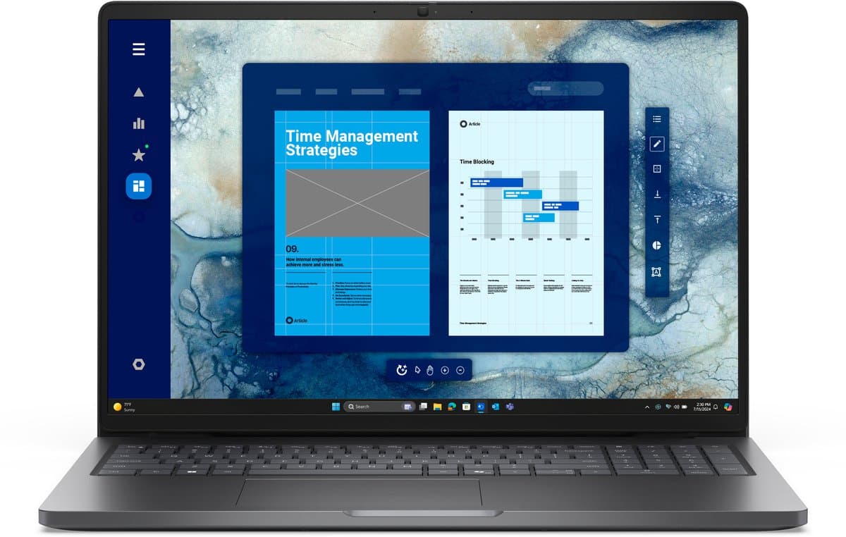 DELL Pro 16 PC16250 Intel Core 5 120U Laptop 40,6 cm (16") Full HD+ 16 GB DDR5-SDRAM 512 GB SSD Wi-Fi 6E (802.11ax) Windows 11 Pro US International Zwart