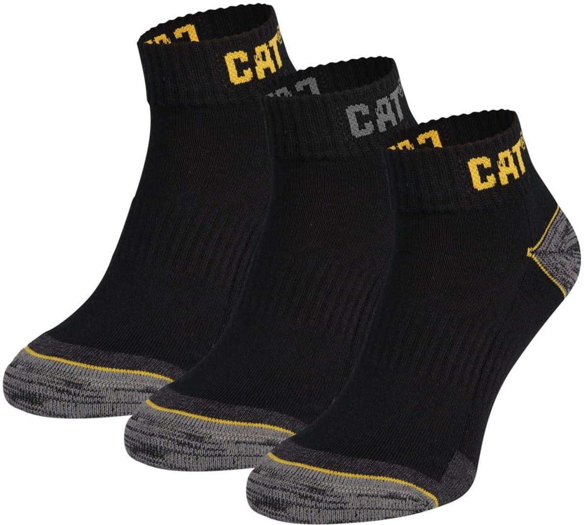 CAT Enkelsokken Heren Work Sneakers 3-paar Korte Werksokken Zwart - Maat 39-42