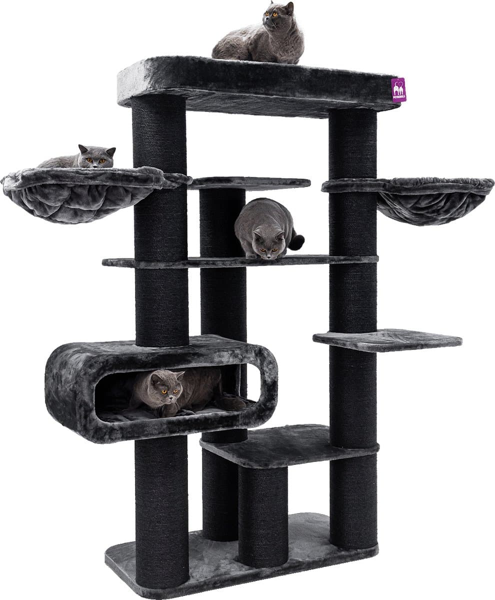 Petrebels Norwegian 198 Krabpaal XXL - Pepper - Voor Grote Katten - 20 cm Dikke Stammen