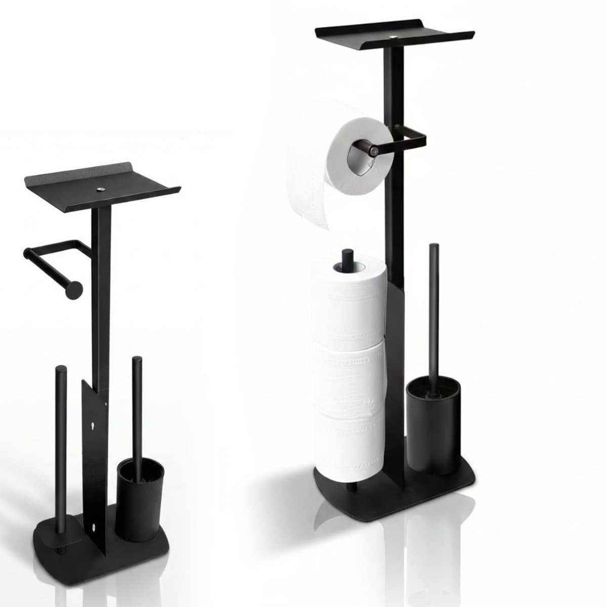 NBAP® Toiletbutler - Toiletrolhouder Staand -Zwart