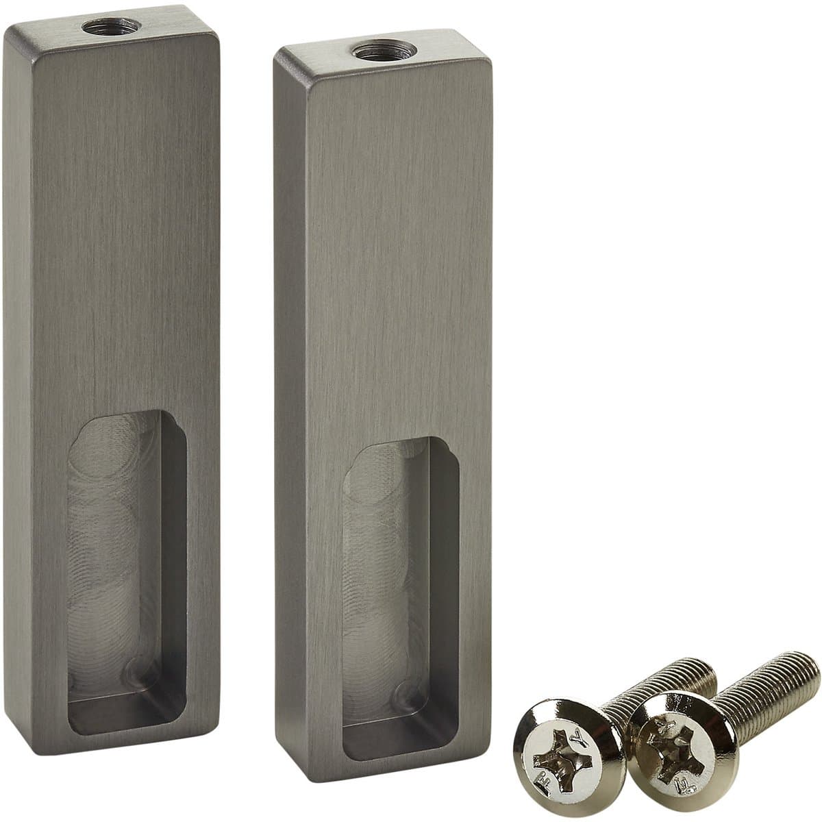 SOTECH 1 paar zijsteunen NANO (onderbouwmontage, 75 x 20 x 10 mm massief aluminium, titaniumoptiek) Garderobedrager voor design garderobekokers