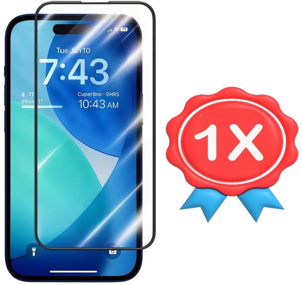 Screenprotector Geschikt voor: Apple iPhone 17 Air - Full 1x - screen protector - volledige glas - bescherming - beschermglas - ZT Accessoires