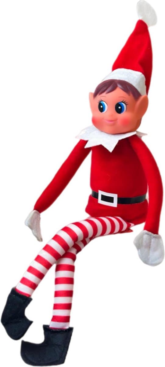 LuukyBB Elf on Shelf - Ondeugende Kerstelf - Jongen - Pluche Knuffel Pop 30 cm - Huiself Cadeau - Kinderen, Jongens Meisjes - Nederlands - Kerst Speelgoed Huis