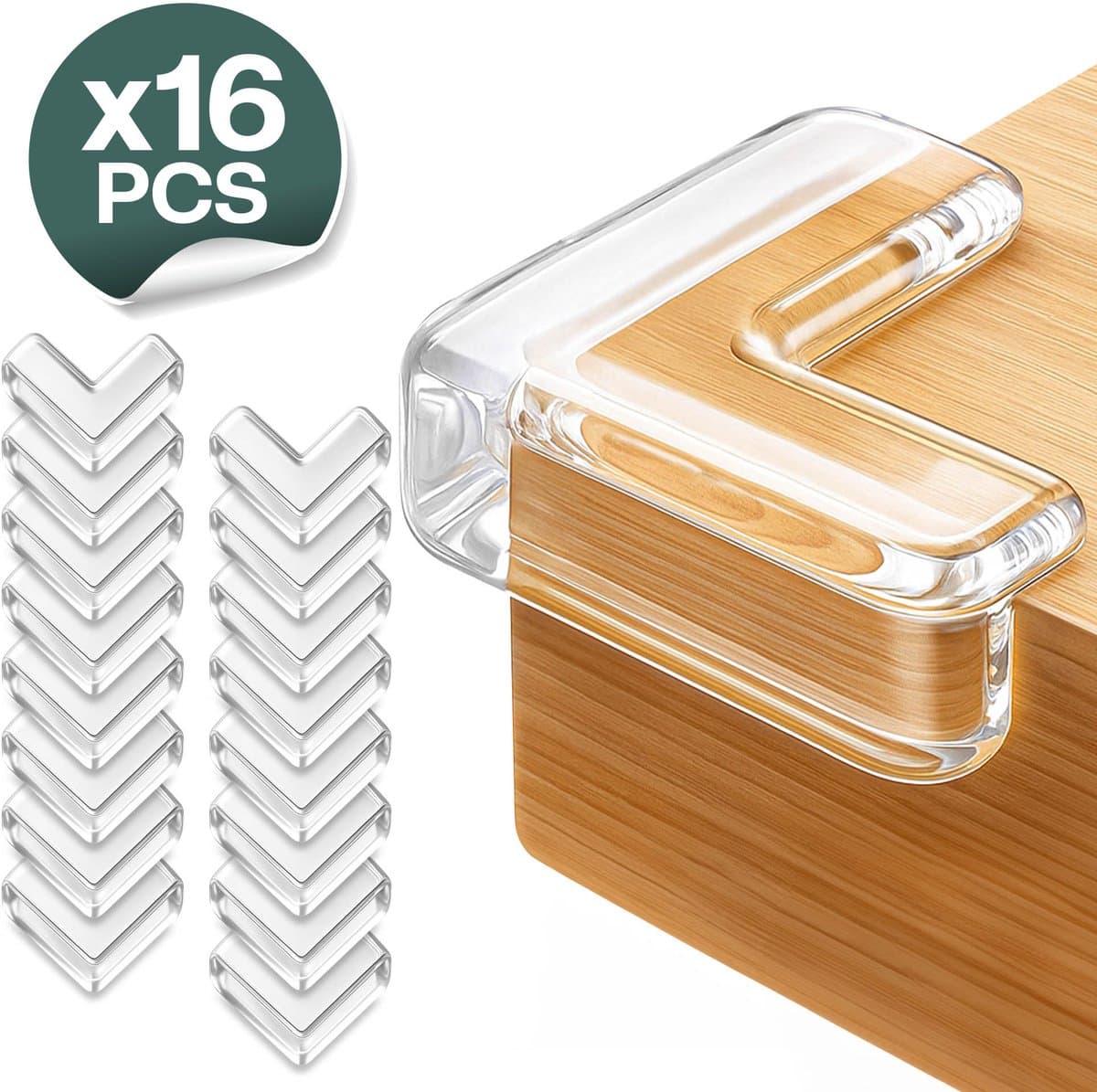 Narlix® Premium Hoekbeschermers baby - 16 stuks Hoekbeschermers baby - Tafelhoek beschermers - Hoekbeschermer tafel - Transparant