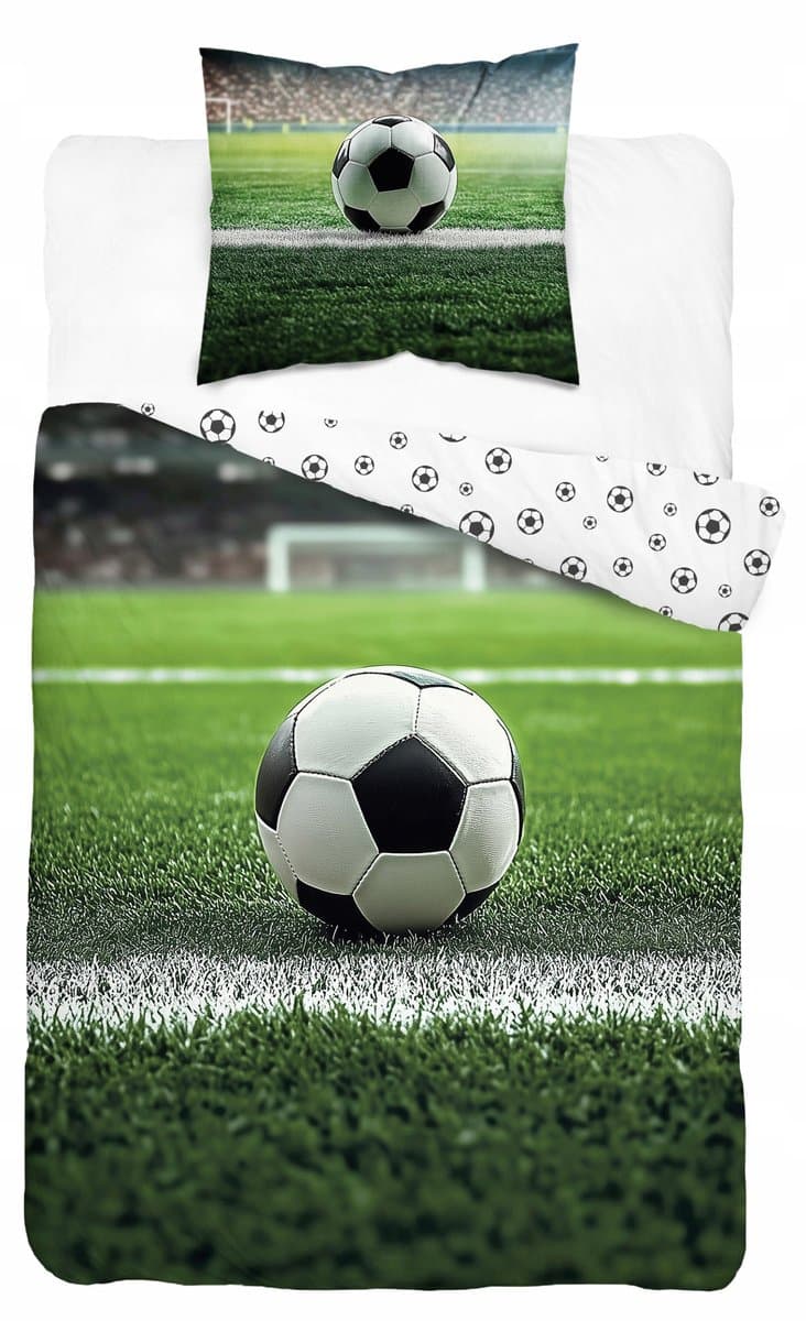 Kinderbeddengoed 160x200cm - Voetbal Thema - 100% Katoen
