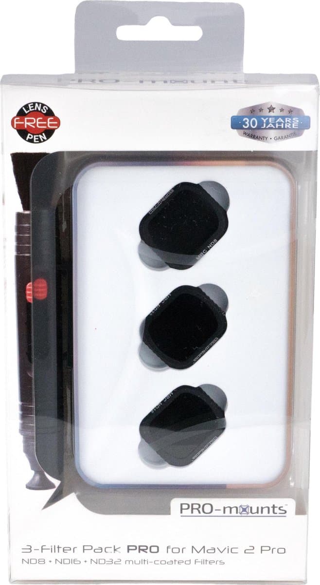 PRO-mounts 3-Filter Pack PRO for Mavic 2 Pro (ND8 + ND16 + ND32 Multi Coated)