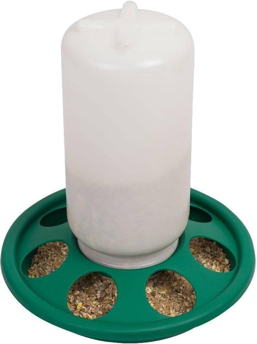 Kuikenvoerbak met 7 gaten GROEN