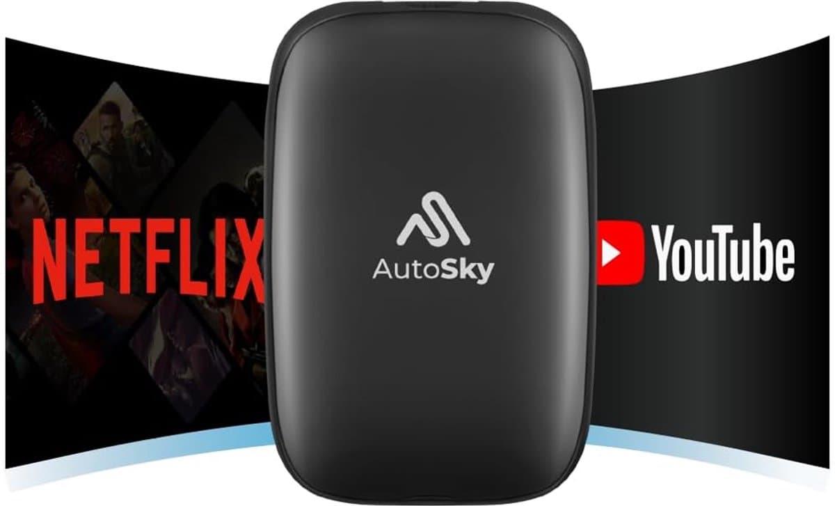 AutoSky AI Box Lite Draadloze Carplay Dongle - Geschikt voor draadloze Apple CarPlay & Android Auto - Netflix & YouTube streaming - USB-A/USB-C - Voor Auto's vanaf 2016 - Bedrade Carplay draadloos maken