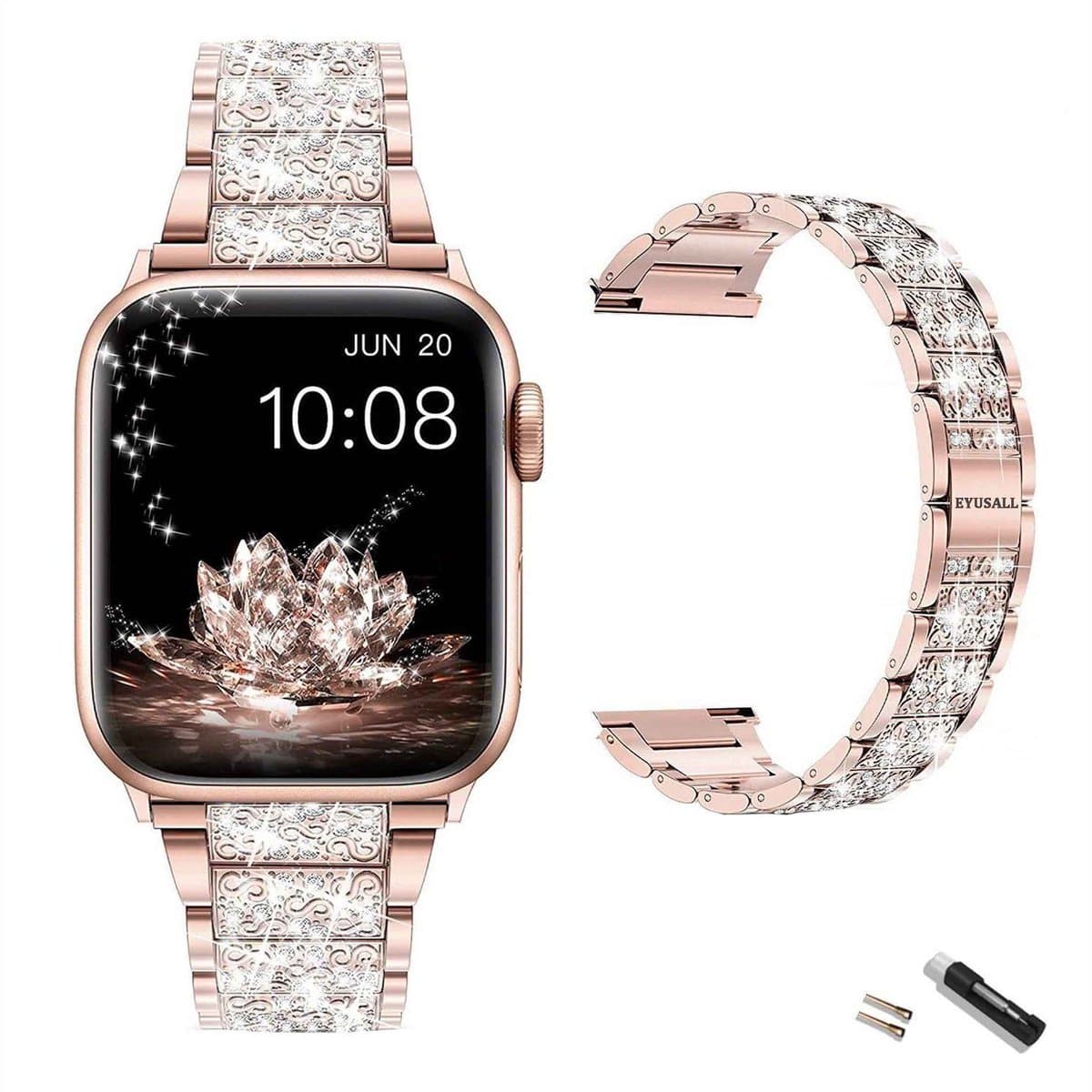 EYUSALL Sparkling Diamanten horlogeband voor Apple Watch - 38/40/41 mm - Compatibel met Serie 7-1 + SE