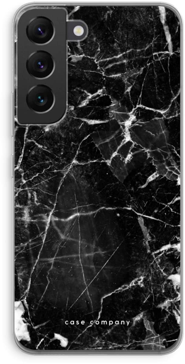 Case Company® - Hoesje geschikt voor Samsung Galaxy S22 hoesje - Zwart Marmer - Soft Cover Telefoonhoesje - Bescherming aan alle Kanten en Schermrand