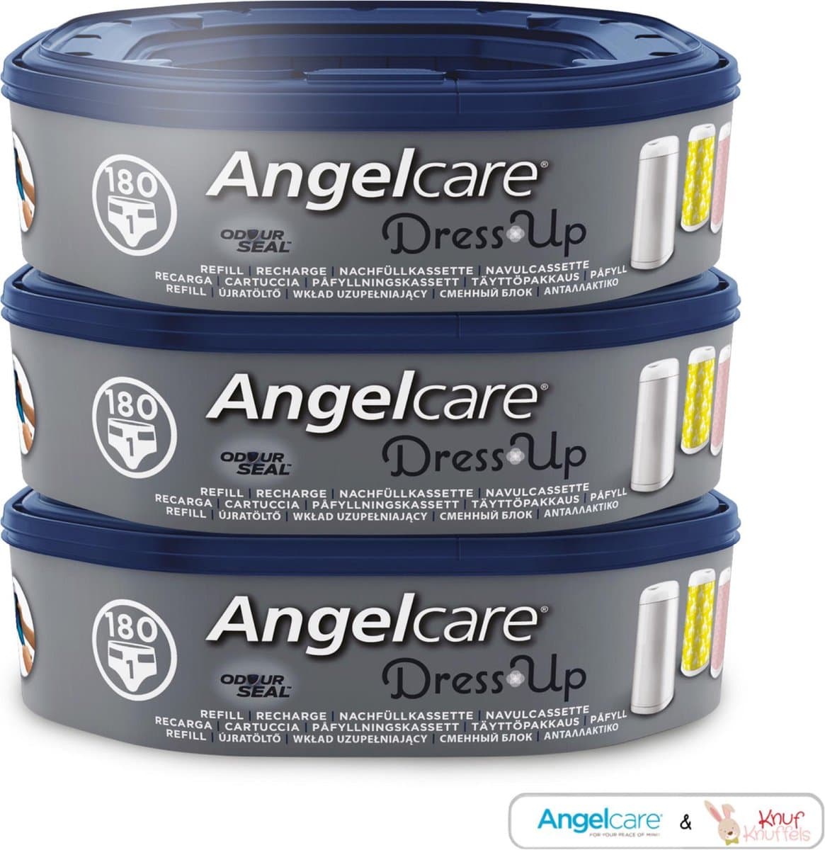 Angelcare DressUp Navulverpakking Luieremmer - 3 ROLLEN + E-Book