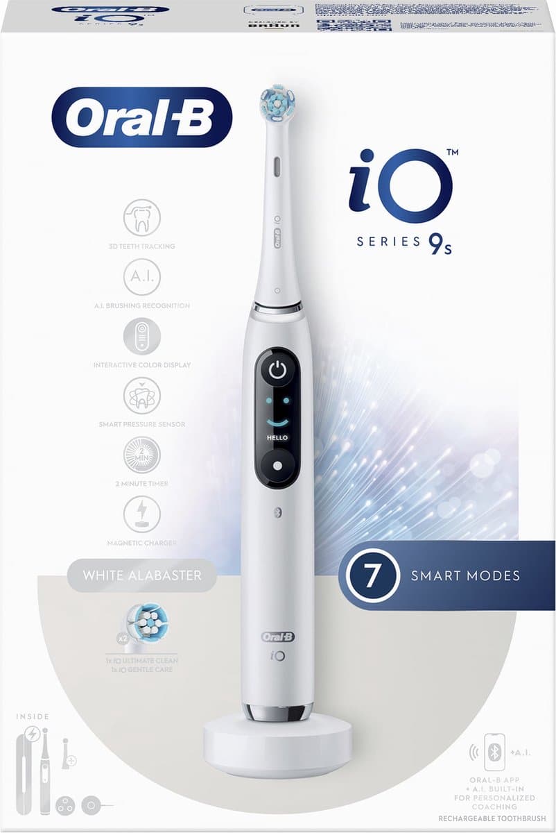 Oral-B iO 9S Volwassene Roterende-oscillerende tandenborstel Wit